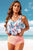Floral Scoop Neck Sleeveless Swim Top and Ruched Bottoms Set