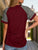 Full Size Contrast Round Neck Short Sleeve T-Shirt