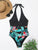 Printed Halter Neck One-Piece Swimwear