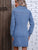 Ruched Button Up Long Sleeve Denim Dress