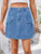 Pocketed Buttoned Denim Skirt