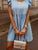 Full Size Ruffled Round Neck Cap Sleeve Denim Dress