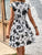 Printed Surplice Cap Sleeve Dress