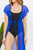 Marina West Swim Pool Day Mesh Tie-Front Cover-Up in Royal Blue