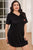 Plus Size Lace Trim V-Neck Short Sleeve Night Dress