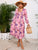 Printed Surplice Long Sleeve Midi Dress