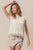 BiBi Layered Pleat Chiffon Edge Cable Knit Top