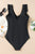 Full Size Ruched V-Neck One-Piece Swimwear