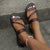 Open Toe PU Leather Sandals