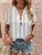 Full Size Printed Notched Short Sleeve Blouse