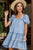 Square Neck Puff Sleeve Denim Dress