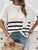 Striped Round Neck Short Sleeve Sweater