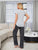 V-Neck Short Sleeve Top and Pants Lounge Set