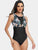 Cutout Printed Round Neck One-Piece Swimwear