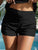 Ruched Mid-Rise Waist Swim Shorts