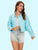 Distressed Distressed Button Up Denim Jacket