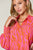 Double Take Full Size Printed Smocked Long Sleeve Blouse