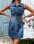 Pocketed Button Up Sleeveless Denim Dress