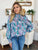 Double Take Full Size Printed Smocked Long Sleeve Blouse