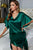 Satin Flutter Sleeve Side Slit V-Neck Night Dress