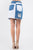 American Bazi Contrast Patched Frayed Denim Distressed Skirts