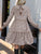 Frill Printed Mock Neck Long Sleeve Mini Dress