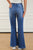 Elastic Waist Bootcut Jeans with Pockets