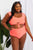 Marina West Swim Sanibel Crop Swim Top and Ruched Bottoms Set in Coral