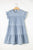 Ruffled Round Neck Cap Sleeve Denim Dress