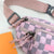 Checkered Adjustable Strap Nylon Crossbody Bag