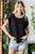 First Love Full Size Contrast Wavy Crochet Drop Shoulder Knit Top