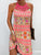 Printed Grecian Neck Mini Dress