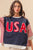 BiBi USA Letter Patchwork Contrast Short Sleeve T-Shirt