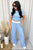 Contrast Trim Round Neck Top and Pants Set