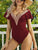 Ruffled V-Neck Cap Sleeve One-Piece Swimwear