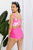 Marina West Swim Sanibel Crop Swim Top and Ruched Bottoms Set in Pink