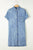 Pocketed Button Up Half Sleeve Denim Dress