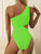 Cutout One Shoulder One-Piece Swimwear