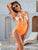 Printed Round Neck Sleeveless One-Piece Swimwear