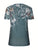 Full Size Printed Notched Short Sleeve Blouse