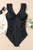 Full Size Ruched V-Neck One-Piece Swimwear