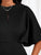 Plus Size Ruched Round Neck Half Sleeve Blouse