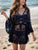 Lace V-Neck Three-Quarter Sleeve Cover Up