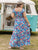 Plus Size Printed Cap Sleeve Dress