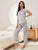 V-Neck Short Sleeve Top and Pants Lounge Set