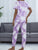 Tie-Dye Round Neck Top and Pants Lounge Set