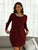 Contrast Round Neck Long Sleeve Lounge Dress