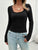 Lace Detail Scoop Neck Long Sleeve T-Shirt