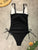 Drawstring Scoop Neck Sleeveless One-Piece Swimwear