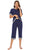 Round Neck Short Sleeve Top and Capris Pants Lounge Set